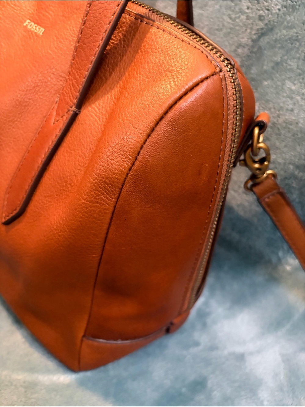 Fossil Sydney Leather Satchel Crossbody Bag – Medium Brown - Picture 4 of 6